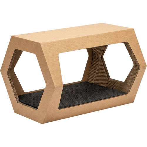 Fxryn Hexagonal Corrugated Cat Scratch Tunnel Kraft Charcoal - Product view