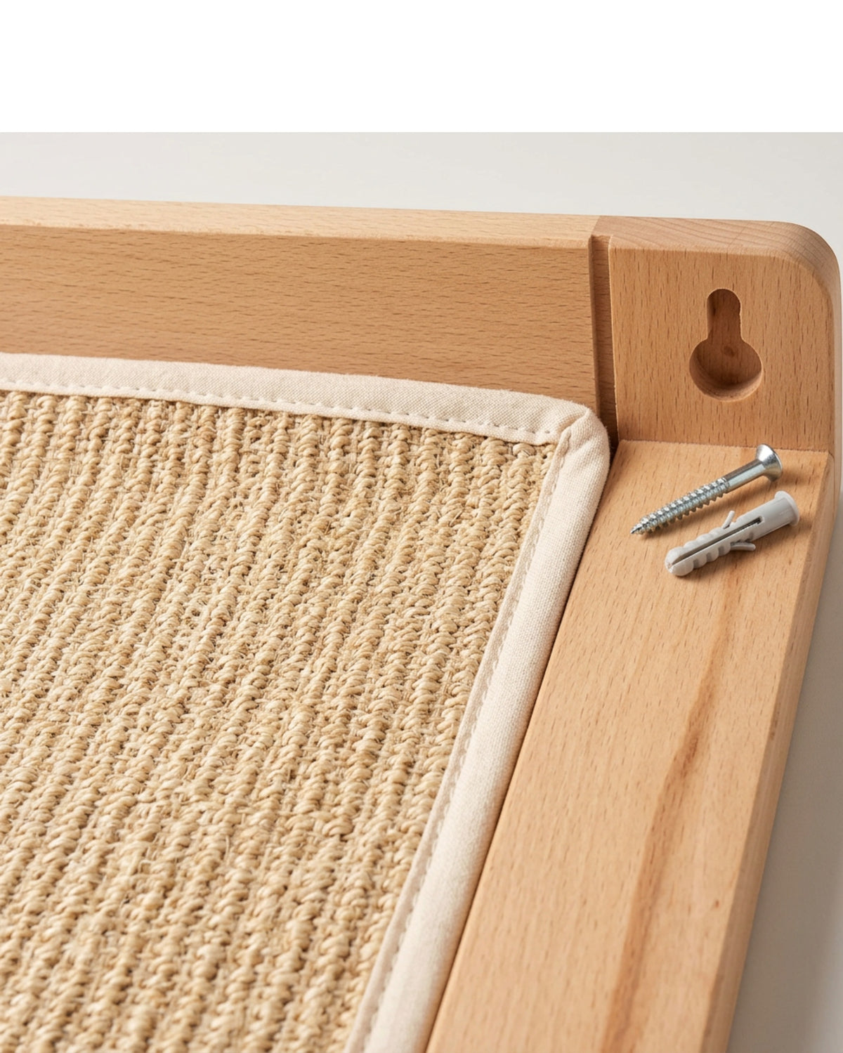 Fxryn Wall Mount Sisal Cat Scratch Panel Beech Natural 70 cm - Detail view