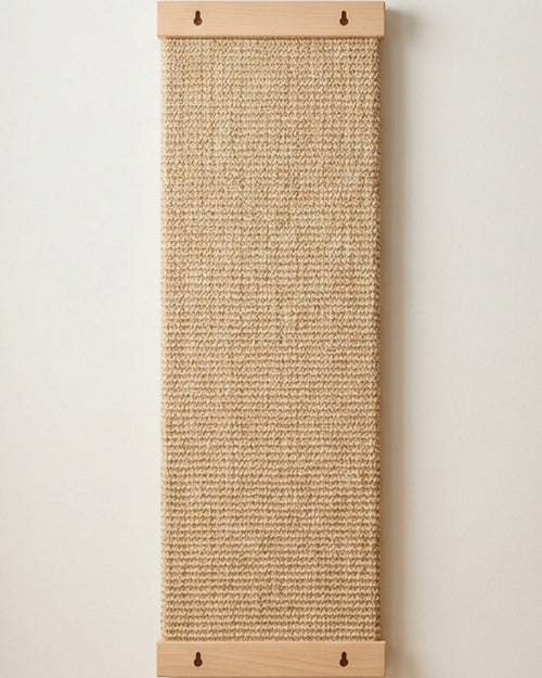Fxryn Wall Mount Sisal Cat Scratch Panel Beech Natural 70 cm - Lifestyle view